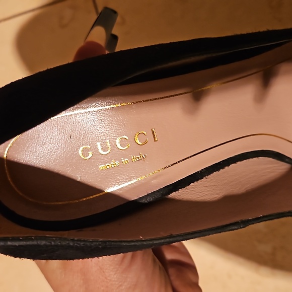 ✨️GUCCI ADINA HORSEBIT SUEDE BLACK HEELS SZ 37/7✨️ - Picture 12 of 16